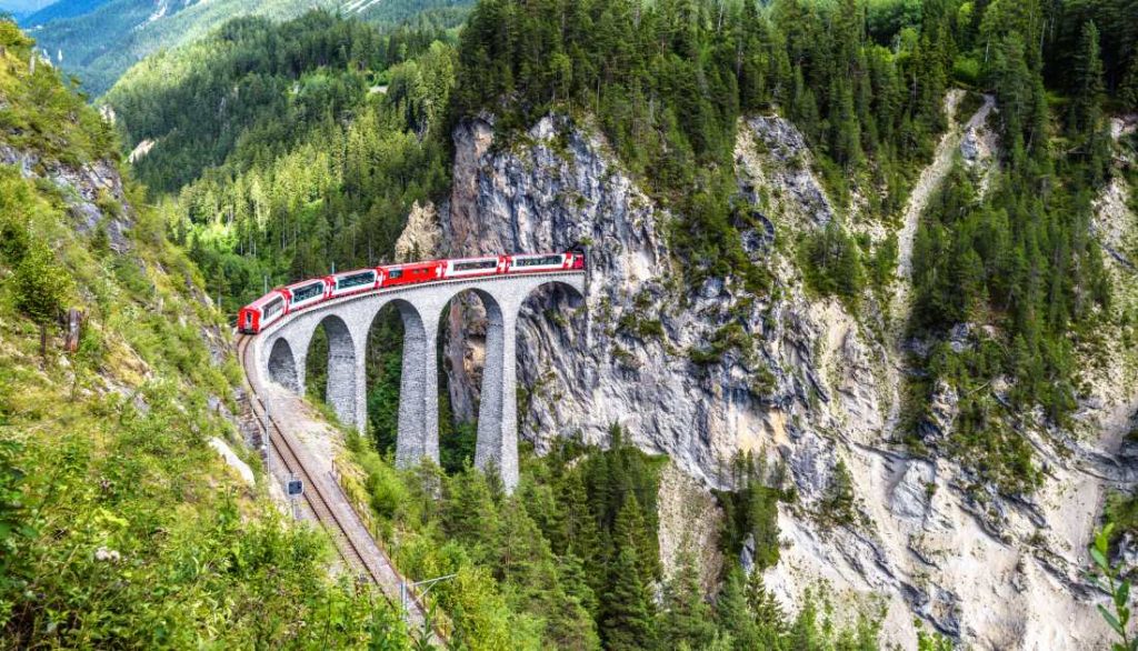 Landwasser Viaduct - The view of best train rides in switzerland