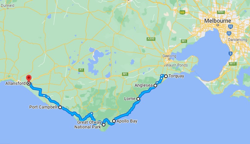 243 Km " Great Ocean Road"